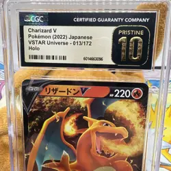 🔥🔥🔥 CGC 10 Pristine 2022 Charizard V 013/172 VSTAR Japanese Pokemon Card - Image 2
