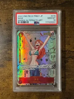 PSA 10 ONE PIECE Card Nami OP01-016 Manga Alt Art The Best Japanese PRB-01 2024 - Image 1