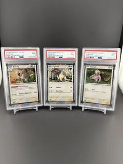 POKEMON Triple Whammy Slakoth SWIRL Vigoroth Slaking Cosmo PSA 9 Sequential Set - Image 1