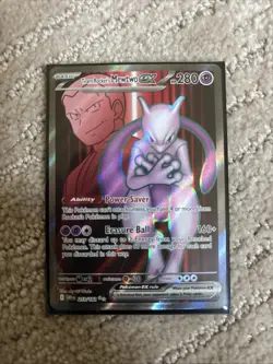 Team Rocket's Mewtwo ex 213/182 Ultra Rare Destined Rivals Pokemon Near Mint - Image 1