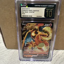 🔥🔥🔥 CGC 10 Pristine Japanese Pokemon 2022 Charizard V 014/100 S9 Star Birth - Image 1