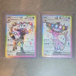 Pokemon TCG Umbreon EX 176 & Espeon EX 175 SVP Prismatic Evoultions Promos - Image 1