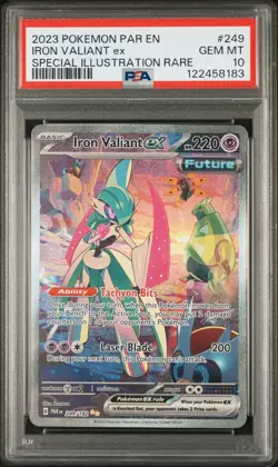 2023 POKEMON PAR EN-PARADOX RIFT #249 IRON VALIANT EX PSA 10 - Image 1
