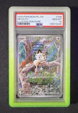 Pokemon Meowth 106 Phantasmal Flames PSA 10 GEM MINT - Image 1