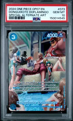 PSA 10 Donquixote Doflamingo SP (Special Alt Art) OP01-073 One Piece English ‘24 - Image 1