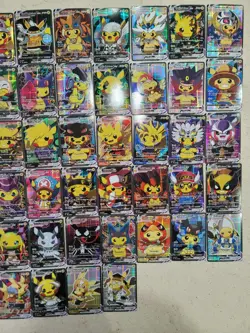 Pikachu VCOS Pokemon Cards Cosplay Holo Full Art Alt Art Card! LOT 55cards - Image 2