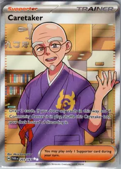 Caretaker 203/167 Full Art Trainer - Twilight Masquerade - Pokemon Card - NM - Image 1