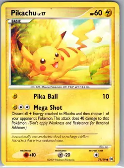Pikachu 71/99 Non Holo Arceus - Pokemon Card - LP - Image 1