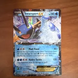 Pokemon Swampert EX Promo Holo XY55 Basic Card 180 HP Mud Flood Hydro Tackle - Image 1