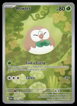 Pokemon Cards Rowlet 090/088 Perfect Order Holo Illustration Rare NM - Image 1