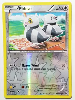 REVERSE HOLO Pidove 123/149 LP - Boundaries Crossed Pokemon Card Tomokazu Komiya - Image 1