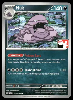 Pokemon Cards Muk 127/198 PRIZE PACK Scarlet & Violet Uncommon NM - Image 1
