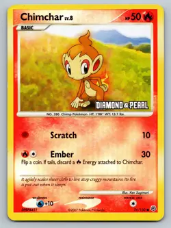Pokemon TCG - Chimchar 76/130 [Reverse Holo][Stamped] - Diamond & Pearl - MP - Image 1