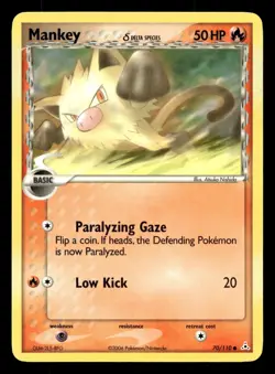 Mankey 70/110 Common Holon Phantoms Delta Species Pokemon LP - Image 1