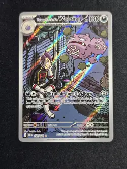 Team Rocket's Weezing 199/182 Illustration Rare Pokemon Destined Rivals NM - Image 1