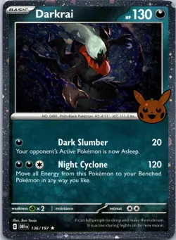 Darkrai (Cosmos Holo) 136/197 Holo Trick or Trade BOOster 2024 Pokemon LP - Image 1