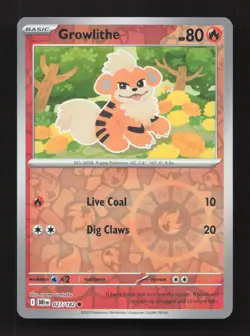 Growlithe 027/182 Common Destined Rivals Pokemon Reverse Holo Near Mint - Image 1