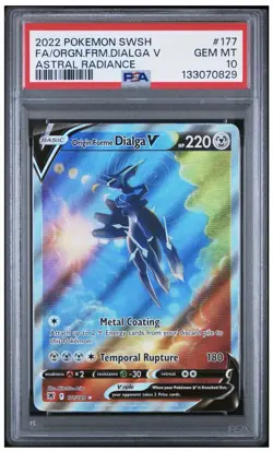 POKEMON SWORD & SHIELD ASTRAL RADIANCE FULL ART/ORIGIN FORME DIALGA V PSA 10 - Image 1
