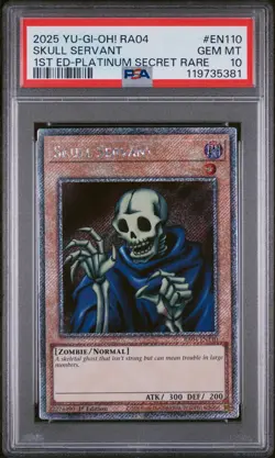 2025 YU-GI-OH! RA04-QUARTER CENTURY STAMPEDE #EN110 SKULL SERVANT PSA 10 - Image 1