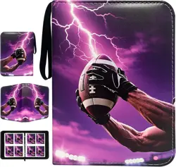 400 Pockets Football Card Binder with Sleeves, Football Trading Cards Binder ... - Image 1