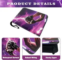 400 Pockets Football Card Binder with Sleeves, Football Trading Cards Binder ... - Image 4