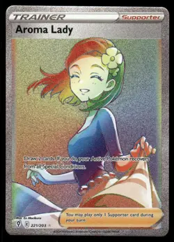 Pokemon Cards Aroma Lady 221/203 Evolving Skies Rainbow Rare NM - Image 1
