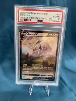 Pokemon 2022 Arceus V SWSH204 Black Star Promo SWSH GEM MINT PSA 10 - Image 1