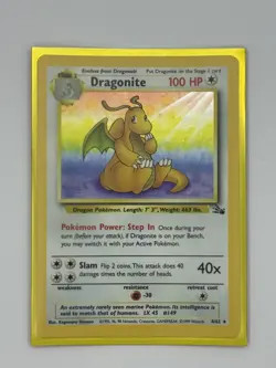 Pokemon TCG Dragonite 4/62 Fossil Set Holo Rare WOTC VTG 1999 - Image 5