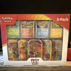 Pokemon Scarlet & Violet 151 Mini Tin 5-Pack Box Special Edition Pikachu - Image 1