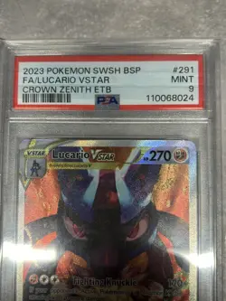 2023 POKEMON SWSH BLACK STAR PROMO #291 FULL ART/LUCARIO VSTAR PSA 9 - Image 2