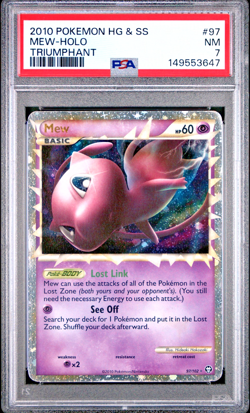 PSA 7 2010 Pokemon HeartGold SoulSilver HG SS Triumphant Mew Prime 97/102 Holo - Image 1