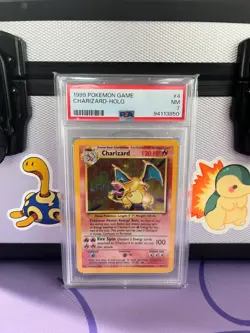 Charizard #4 - Holo - Base Set 1999 Pokemon Game - PSA 7 NM - Image 1