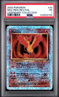 2002 POKEMON LEGENDARY COLLECTION #30 MOLTRES-REVERSE FOIL PSA 1 - Image 1