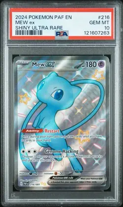 2024 POKEMON PAF EN-PALDEAN FATES SHINY ULTRA RARE #216 MEW EX PSA 10 - Image 1