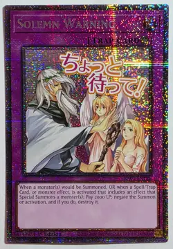 Yugioh Solemn Warning RA05-EN126 Starlight Rare 1st Edition - Image 1