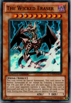 Yugioh The Wicked Eraser CT07-EN011 Limited Edition Super Rare NM - Image 1