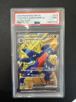 Pokemon Slab PSA 9 Cynthia's Garchomp EX 215/182 Destined Rivals Ultra Rare Card - Image 1
