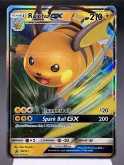 Raichu GX SM213 - Ultra Rare Holo - Sun & Moon Promo Pokemon Card MINT - Image 1