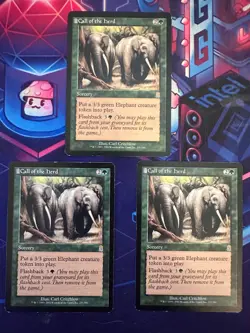 MTG - Magic the Gathering - 3x Call of the Herd x3 - English - Odyssey - LP - Image 1