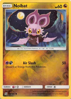 Noibat 158/236 Common Unified Minds Pokemon Reverse Holo Near Mint - Image 1