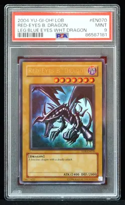 2004 Red Eyes Black Dragon LOB-EN070 PSA 9 Yu-Gi-Oh! Card - Image 1