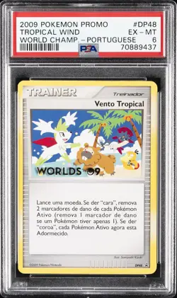 2009 POKEMON WORLD CHAMPIONSHIPS PROMO PORTUGUESE #DP48 TROPICAL WIND PSA 6 - Image 1