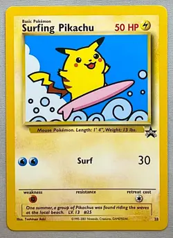 Pokemon Surfing Pikachu #28 - 2001 Wizards Black Star Promo - NM or Better Cond. - Image 1