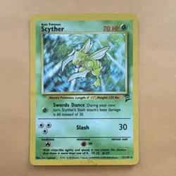 Pokemon Scyther Base Set 2 17/130 Holo Rare 70 HP Vintage English Pokemon TCG - Image 1