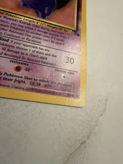 Pokemon TCG Gengar 20/62 Fossil Set Non-Holo Rare Unlimited 1999 - Image 3