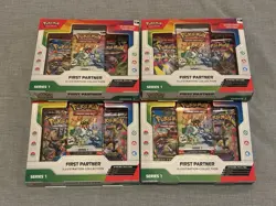 Pokemon TCG X4 First Partner Illustration Collection Series 1 New SEALED - Image 1