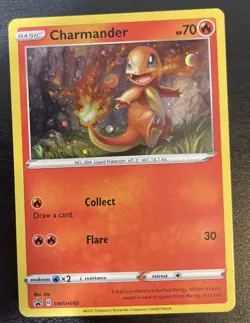 Pokemon Charmander Holo Bleed + Orb In Flame Black Star Promos SWSH092 NM - Image 1