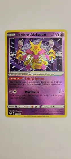 RADIANT ALAKAZAM 059/195 RADIANT RARE SILVER TEMPEST POKEMON NM - Image 1