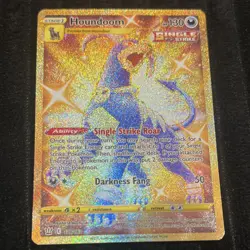 Pokemon Houndoom Secret Rare Single Strike Holo Swsh05 179/163 English - Image 1