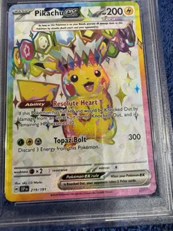 2024 Pokemon Surging Sparks Ultra Rare Pikachu Ex #219 PSA 9 - Image 2